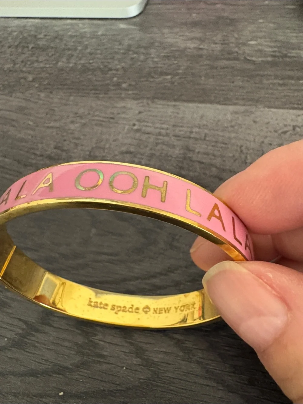 kate spade Pink and Gold Enamel Bangle Bracelet